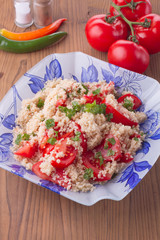Salad with couscous and tomatoes