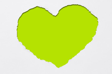 Herzform, Papierweiss, maigrün