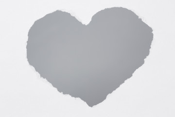 Herzform, Papierweiss, grau