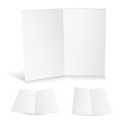 Blank white zigzag folded paper.