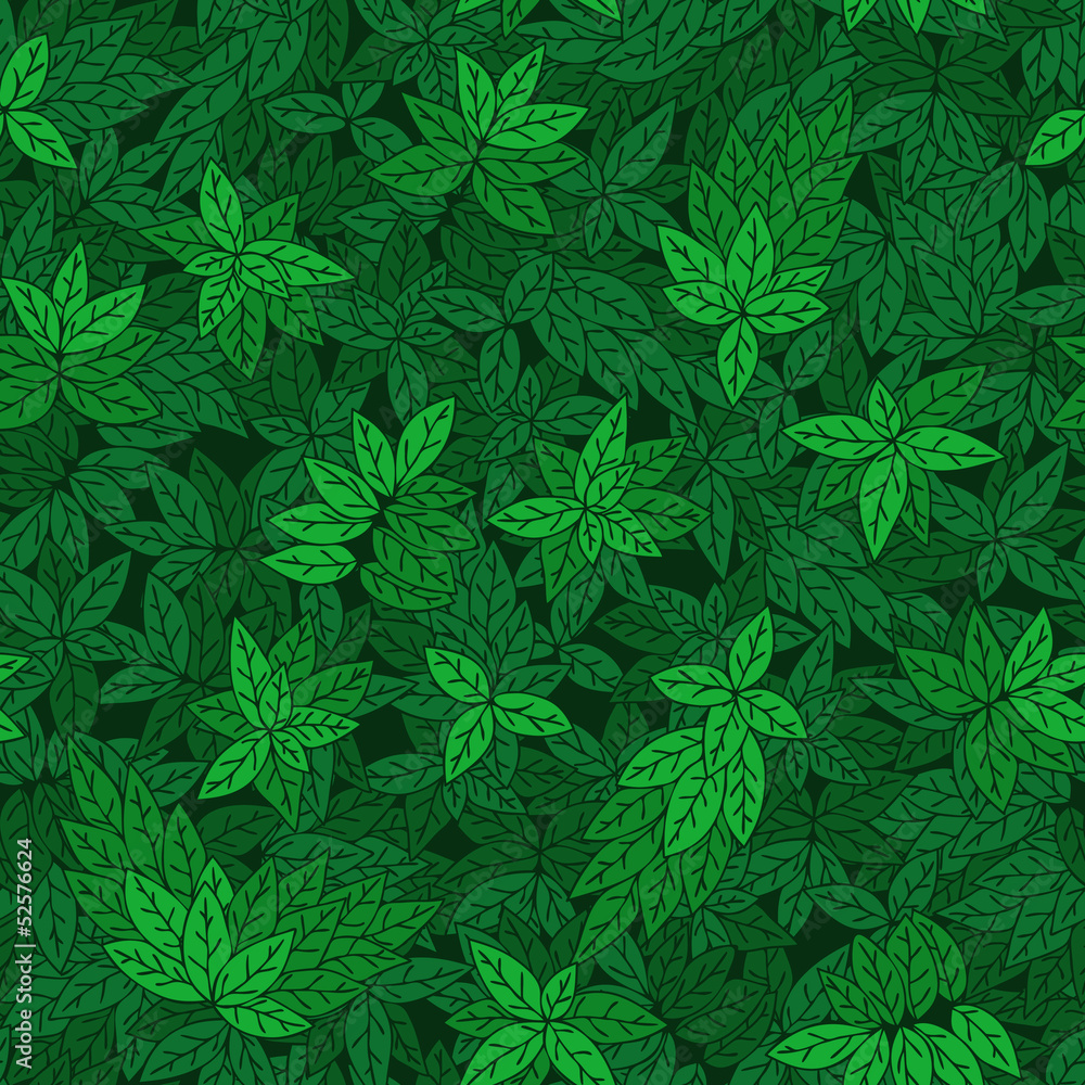Poster seamless pattern with green branches of trees.