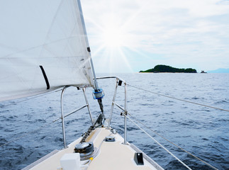 Fototapeta premium Yacht in the open sea