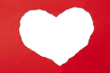 Herzform, Papier rot, weiss