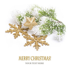 Christmas background with gold decoration