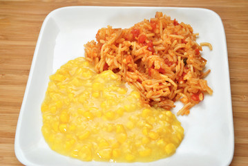 Spanish Rice with Creamed Corn