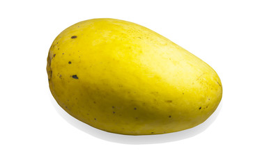 The yellow mango isolated on a white background
