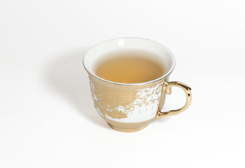 A cup of tea isolated on a white background