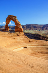 View of Delicate Arch at sunset