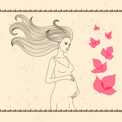 Vector illustration of pregnant woman