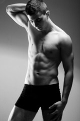 Fototapeta premium Young sexy muscular man posing