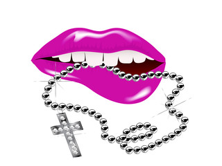 Cross in lips