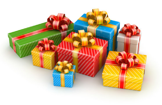 Colored gift boxes