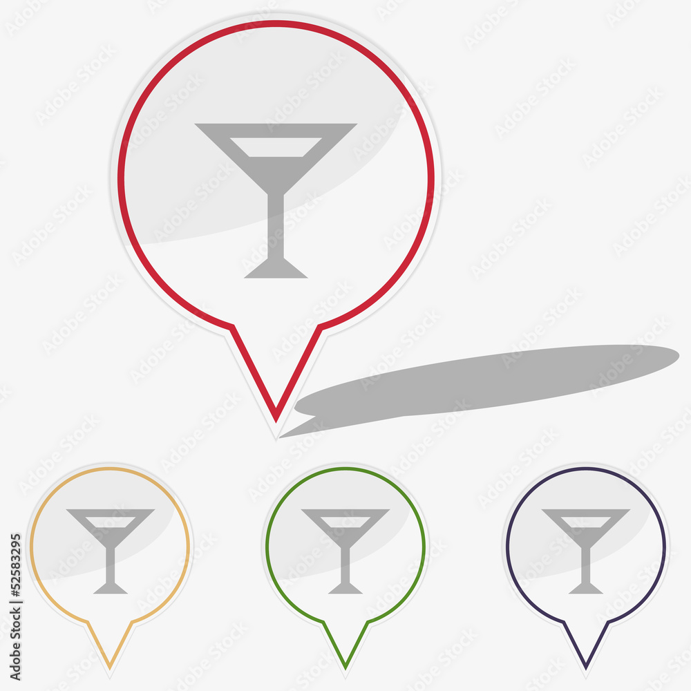 Poster vector illustration web buttons pointer - glass with drink