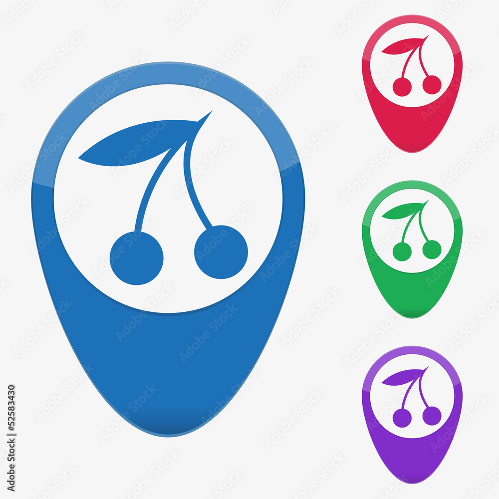 Aufkleber vector illustration web buttons pointer - cherry