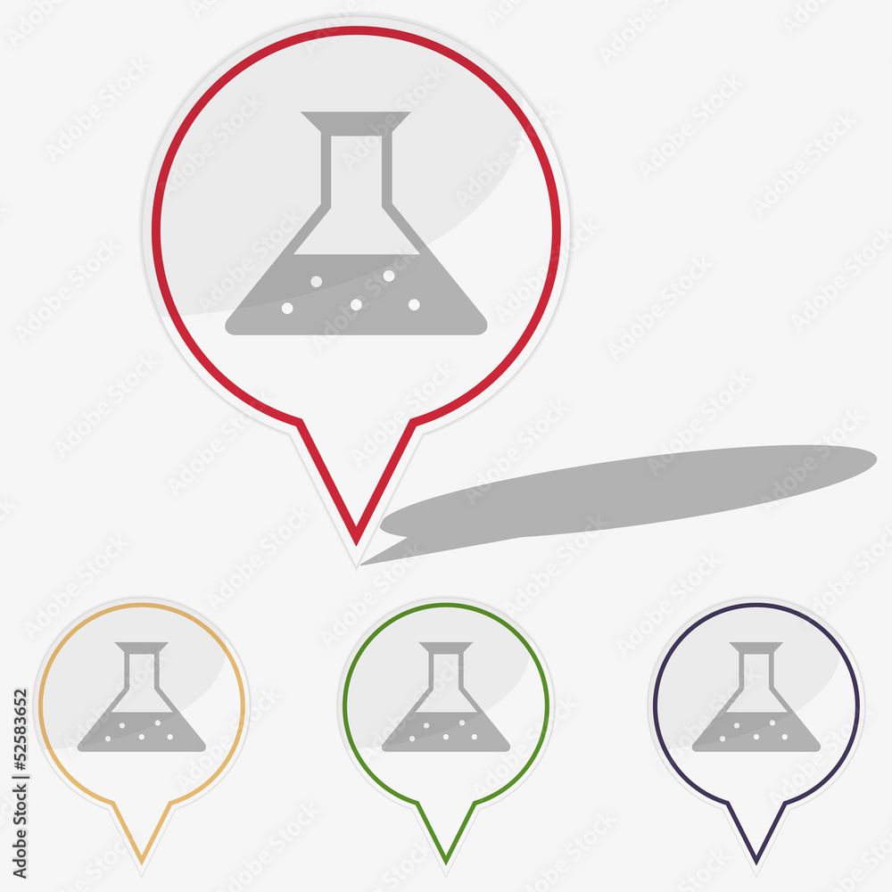 Fototapete vector illustration web buttons pointer - flask