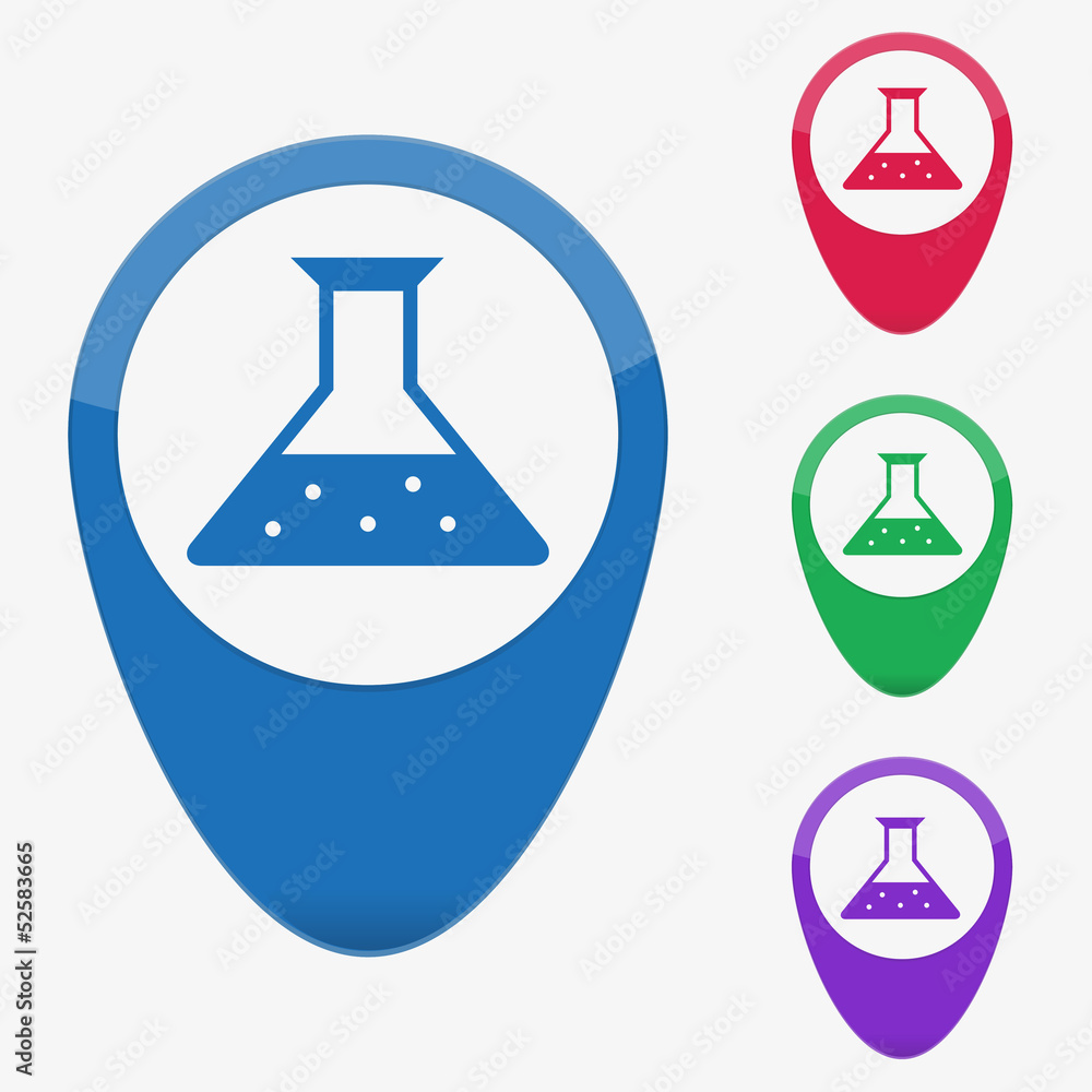 Fototapete vector illustration web buttons pointer - flask