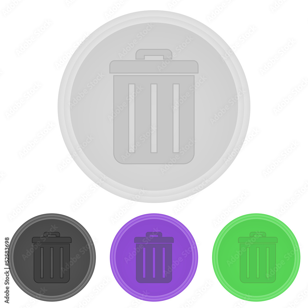 Poster vector illustration web buttons - trashcan
