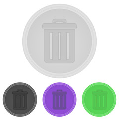 Vector illustration web  buttons  - trashcan