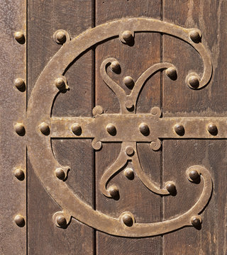 Old ornamental wrought iron door