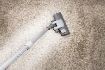 Vacuuming very stained carpet