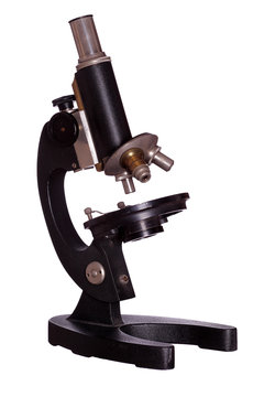 very old black microscope