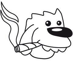 Funny High Dog Face With Joint