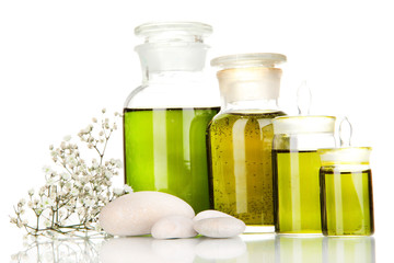 Medicine bottles isolated on white