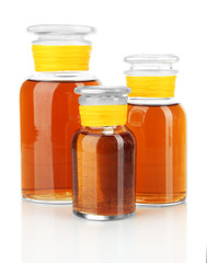 Medicine bottles isolated on white