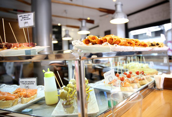 Closeup of Spanish tapas