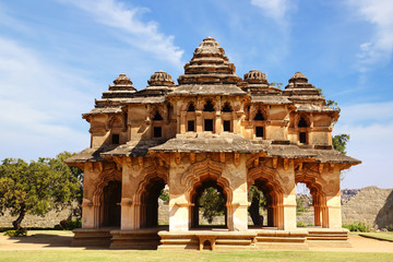 Ancient ruins of Lotus Temple. Hampi, India. - 52587009