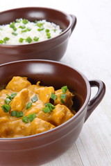 Chicken in almond curry sauce