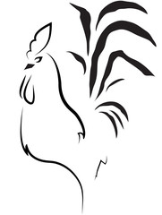 stylized cock on the white background