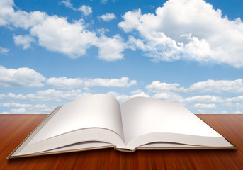 Open book with empty pages