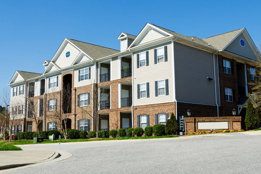 Typical apartment complex building in suburban area
