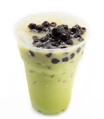 bubble tea green isolated on white