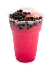 bubble tea red isolated on white