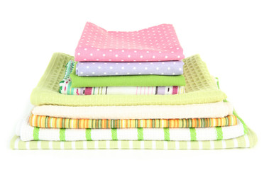 Kitchen towels isolated on white