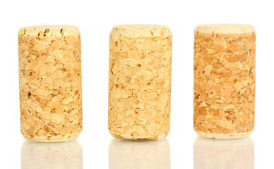 Wine corks isolated on white