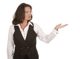 business woman pointing
