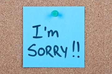 Post it note with i'm sorry