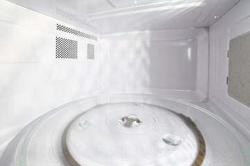 Inside of the microwave oven