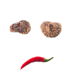 sad composed of red chili and mushrooms
