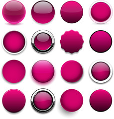 Round magenta icons.