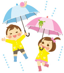 傘と子供