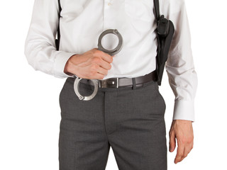 Secret service agent with a gun