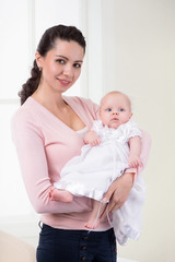 Happy mother and baby