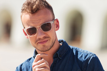 Obraz premium casual man closeup