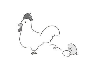 キャッチするひよこ