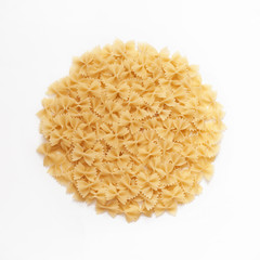 A portion of Farfalle bows pasta isolated