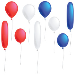 Red, white and blue balloons